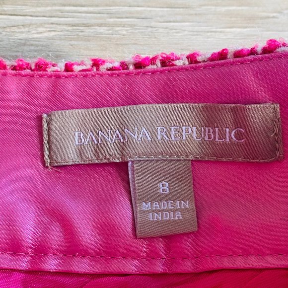 Banana Republic Pink/White Wool Blend A-line Skirt with POCKETS (size 8) - Picture 7 of 10